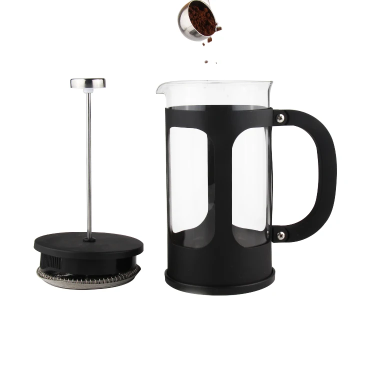 Emode Custom 350ml/600ml/1000ml  BPA Free Glass French Press Coffee Maker With Stainless Steel Planger French press set