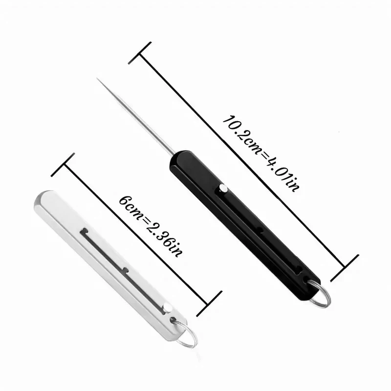 Portable Titanium Square Telescopic Toothpick Toothpick With Toothpick Holder Keychain Multi-function Fruit Fork