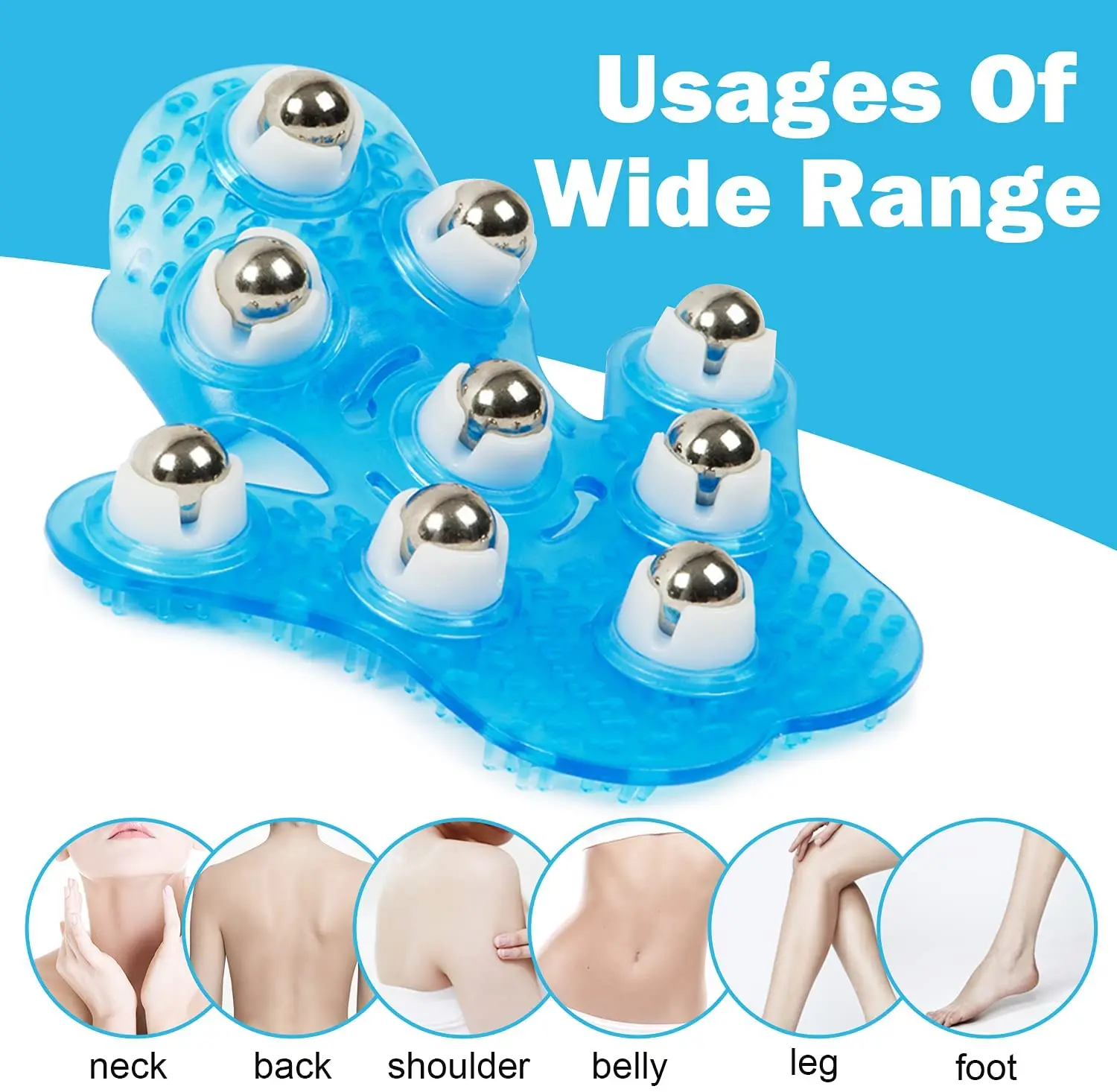 2022 best palm shaped Hand Cellulite body magnetic massage 360 degree Roller ball Palm Shaped Body Massager