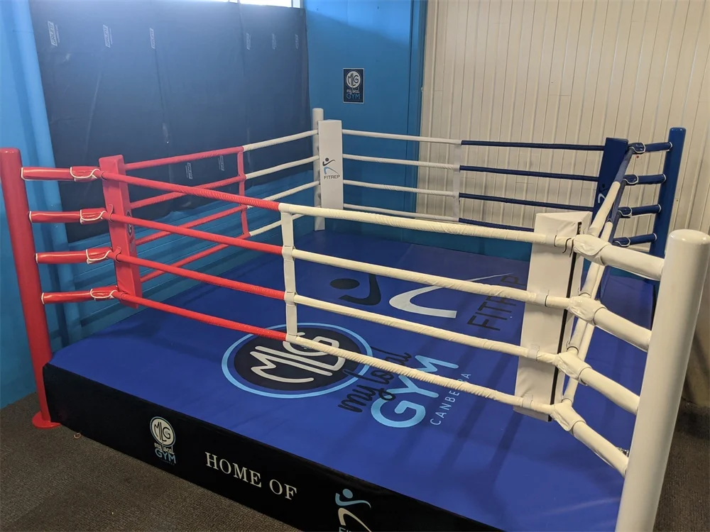 Поднятое боксерское кольцо MMA размер 5mX5m с логотипом