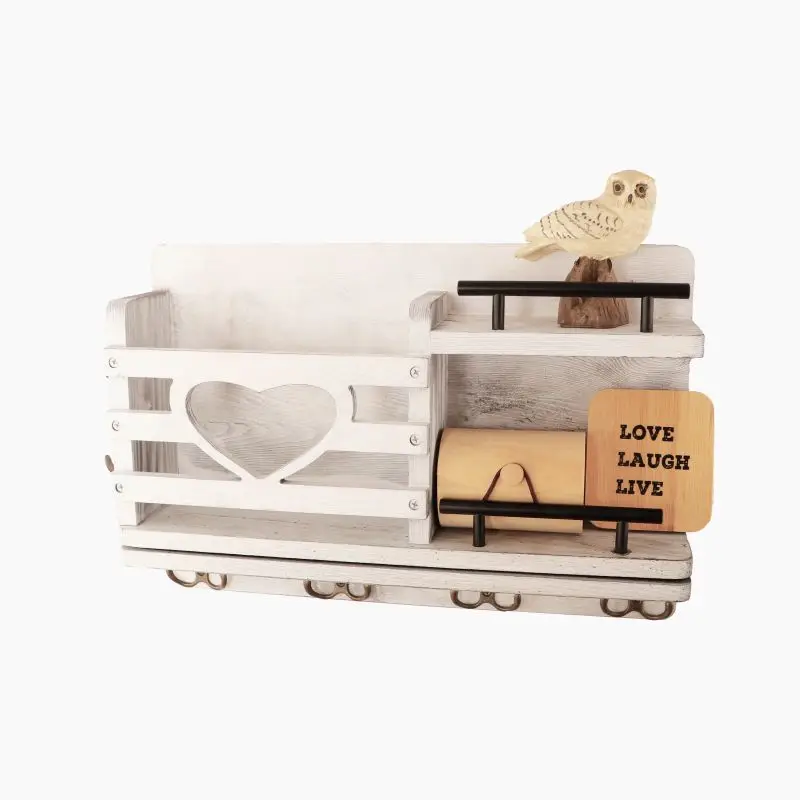 Декоративная деревянная вешалка для ключей