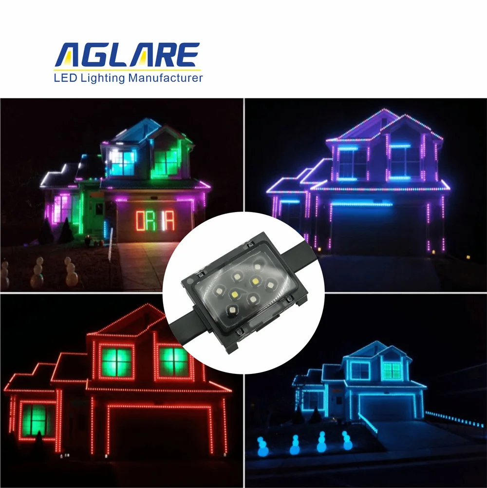 Aglare Dmx512 24V Ip68 Led Permanent Christmas Holiday Rgbw Module Led Pixel Point Lights