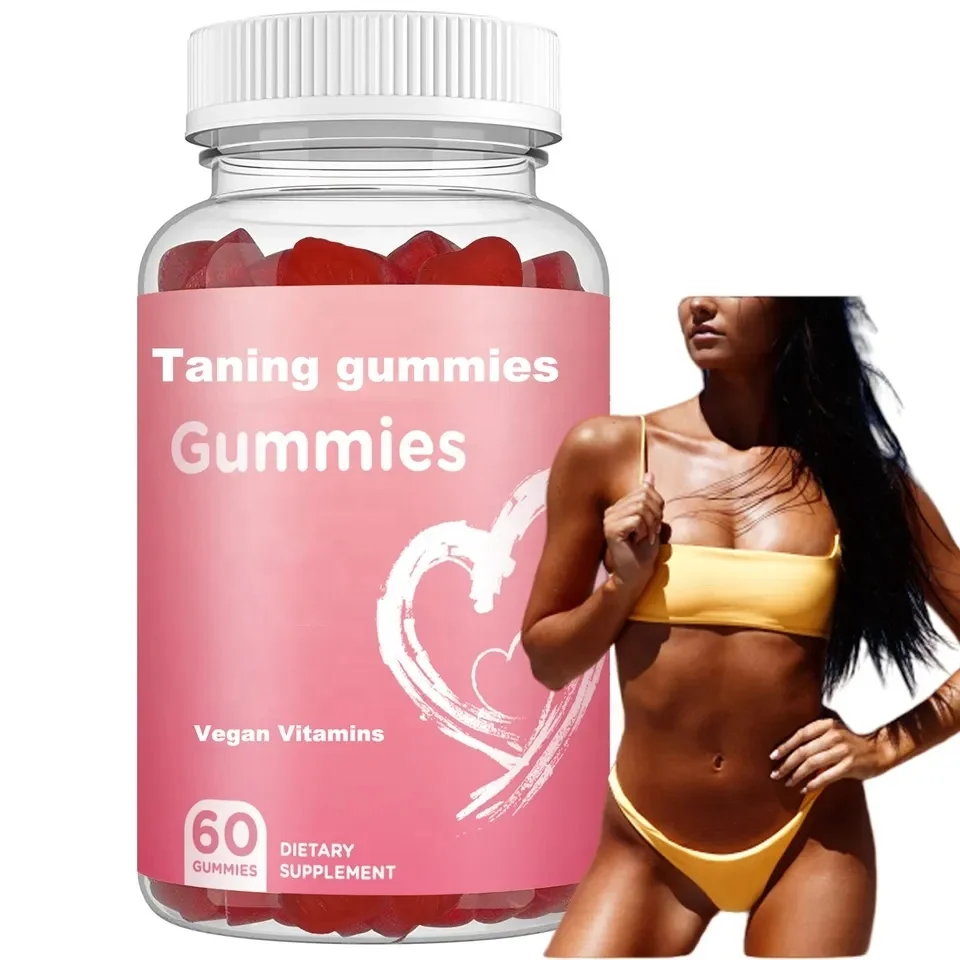 OEM UV Activated Vegan Tanning Gummies Vitamin C Zinc Tan Gummies Women Skin Care