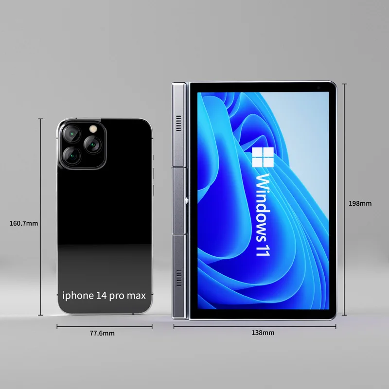 Compact Brilliance Quad Core CPU Mini Laptop with 12GB RAM 1TB Storage  Rotating Screen Backlit Keyboard