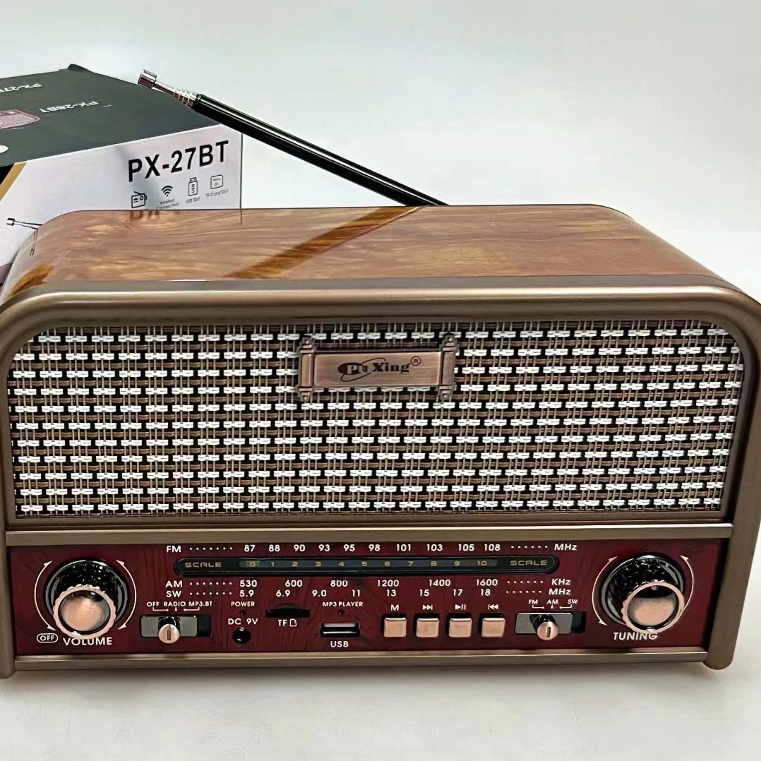 NEW COMING AM/FM/SW 3 BAND HOME RADIO RECHARGEABLE BATTERY USB/TF SOCKET RADIO PLAYER   PX-28BT