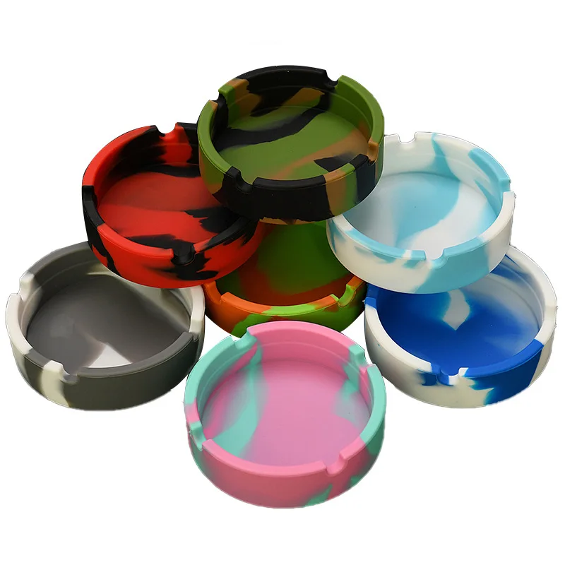 Glow in Dark Silicone Ashtray Portable Heat Resistance Silicone Cigar Ash Tray Ashtray Cigarettes Silicone Ashtray
