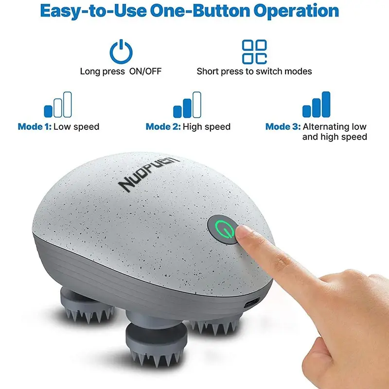 Rechargeable Waterproof Head Massager Rhead Scratcher Electric Scalp Head Massage Facial Massager 20ua MAX Reduce Head