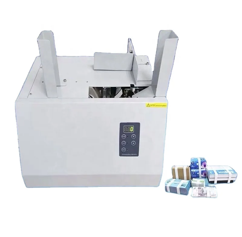 Small size portable banknotes banding machine 20/30/40mm wide tape strapping bundling machine