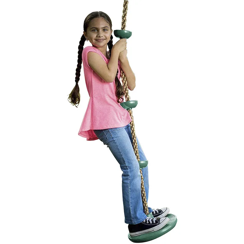 
Tree Swing Climbing Rope with Connect Strap & Carabiners Platforms Disc Swings Seat Adjustable Swing Set for Kids Adults Outdoor 