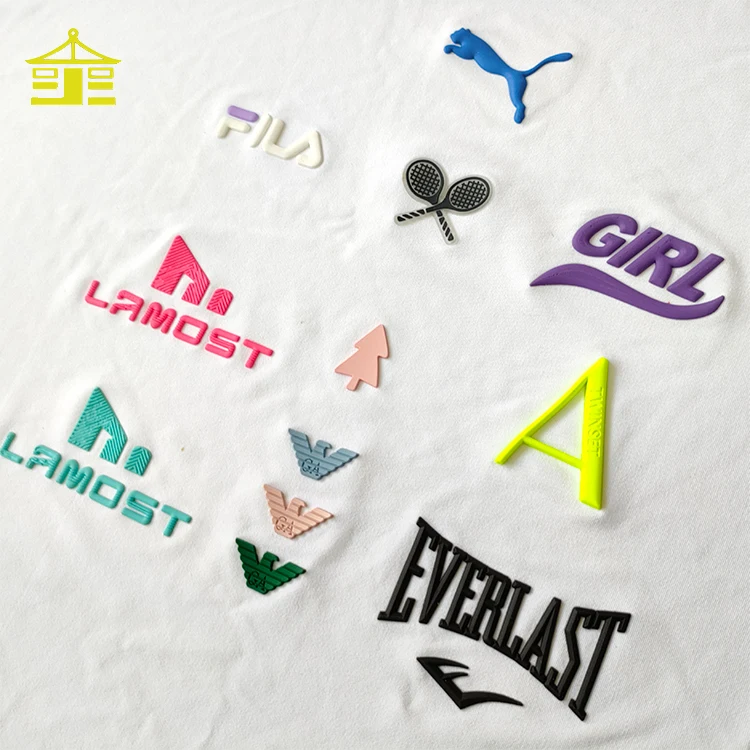 High Quality Custom Silicon Printing Garment Label Heat Transfer Rubber Letter Labels 3d Silicone Logo for
