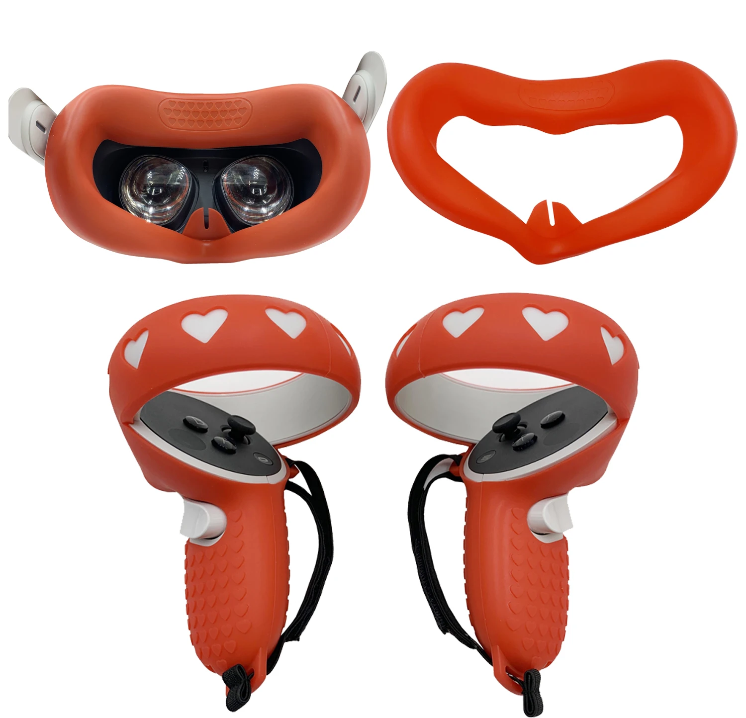 HOXC Oculus Quest 2 Accessories, Silicone Protective Covers for VR Touch Controller, Protector Face Cover User Facial Cushion