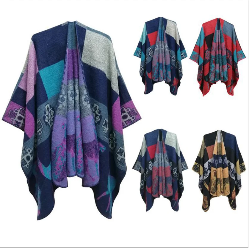 
New fashion scarf shawl Patchwork plaid colored acrylic shawl 