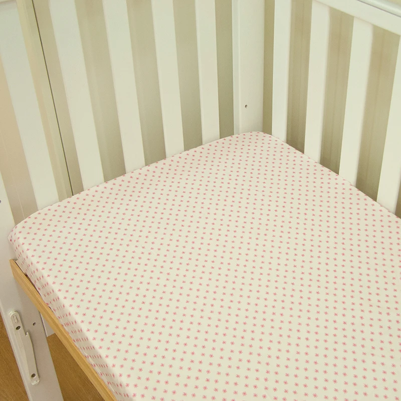 Polycotton solid fitted baby crib sheet waterproof bed mattress cover bedsheet