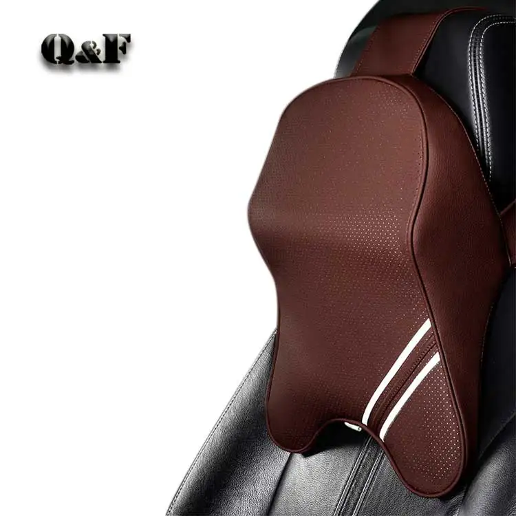 2020 New Design Adjustable Car Seat Headrest Head Neck Pillow Silky Linen Pad Neck Rest Memory Foam Pillow