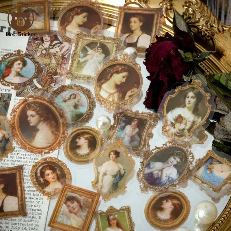 30pcs/pack Retro Personages Photo PET Stickers Decals Ephemera Vintage Planner Stickers DIY Handmade Decorative Scrapbooking