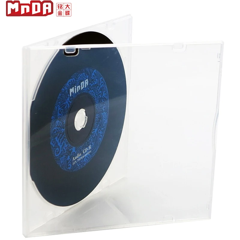 Wholesale Plastic Transparent  Single pc CD Case  Disc Packing Storage DVD Case 10pcs/pack