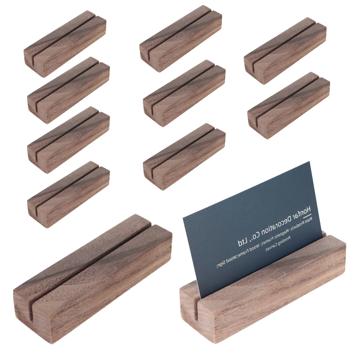 Solid walnut Hard wood Card Holder Marble Menu Holder Name Tag Holder Wedding older Bar Sign Place