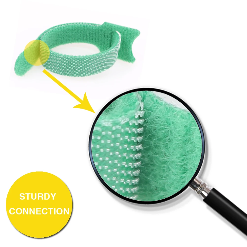 Releasable Wire Organizer Double Side Strap Colorful Back to Back Hook and Loop Cable Ties