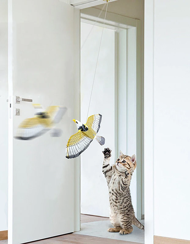 Electric 360 rotary automatic bird cat toy hanging door eagle interactive cat toys