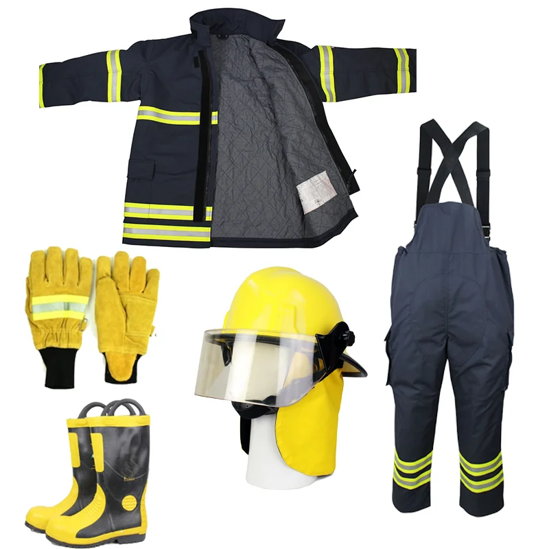 EN469 Fireman Uniform 4 Layers Aramid Nomex Fire Fighting Suit Factory Sale
