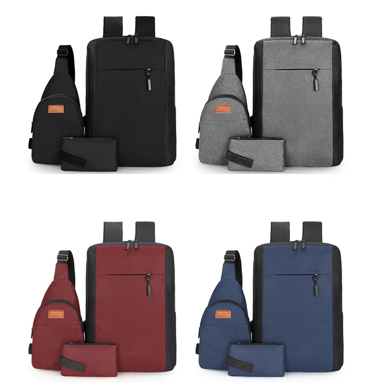 Wholesale Price Popular Fashion Backpack Bag 3 Pcs Women and Men Lightweight Laptop Backpack Set 3in1 school bag set