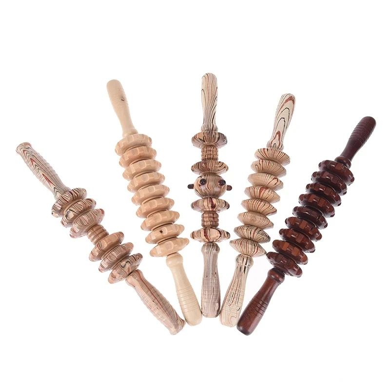 Wooden Jade Roller Stick  Point Recovery Tool Deep Relaxation Gear Massage Stick Wooden Roller Stick Exercise Full Body Muscle