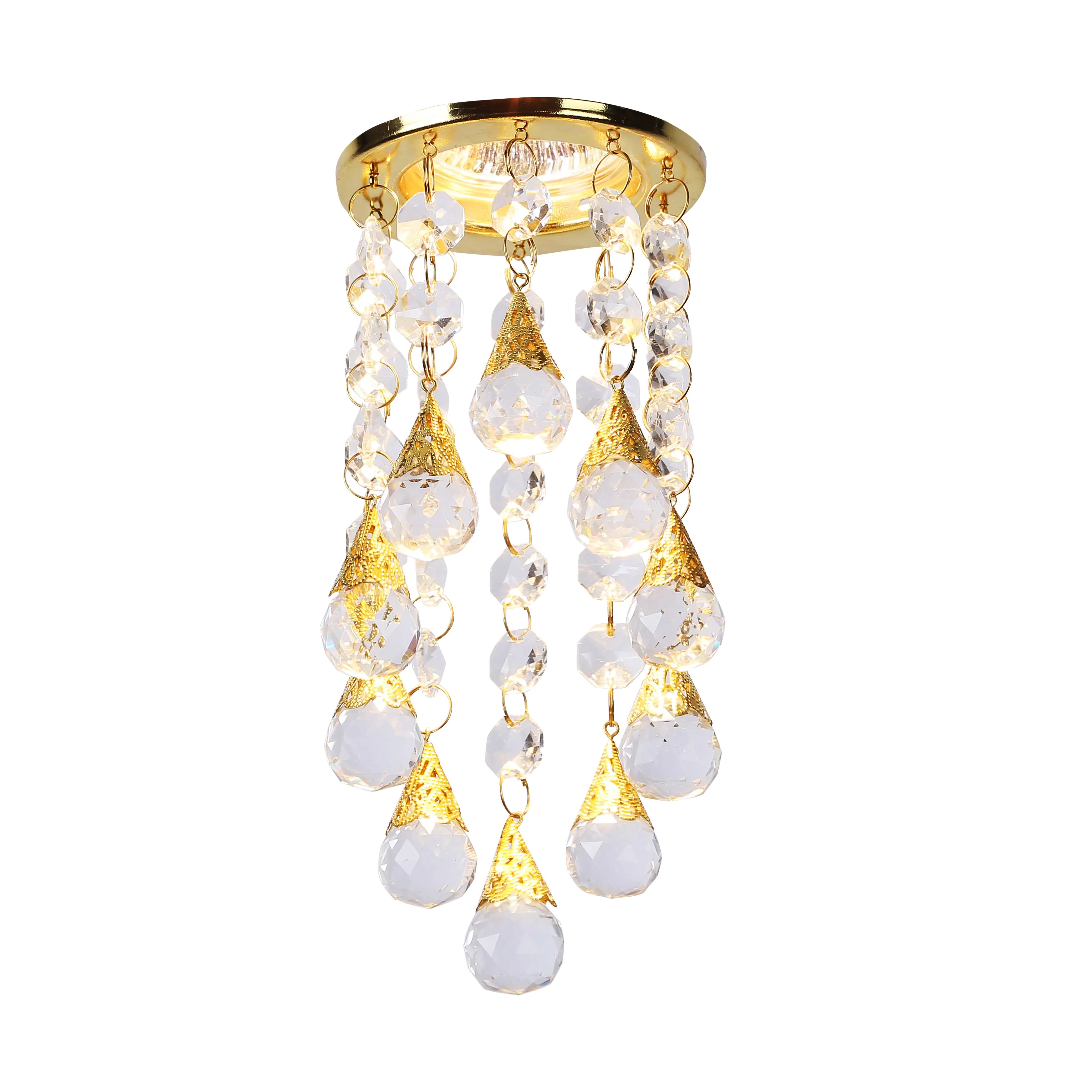 Mini crystal ceiling lights beads connected lamp GU10/MR16 recessed spot light