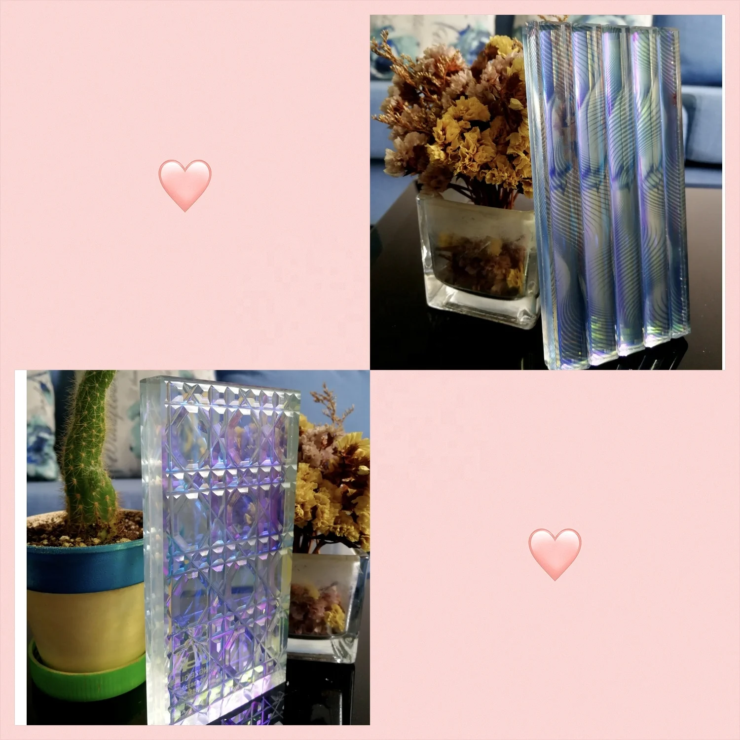 High Quality Modern  5mm 6mm 8mm Customized Dichroic Moru Pattern Glass Dazzle Colour Art Glass for Decoration