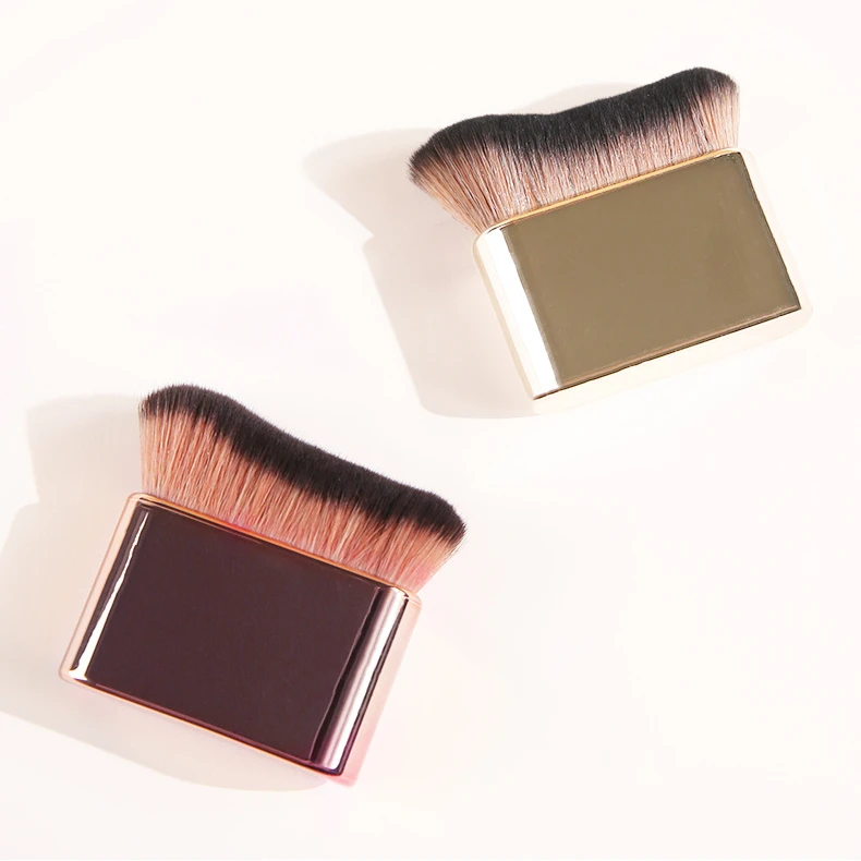 Hot Sale Luxury Kabuki Black Handle Wave Curved Single Powder Foundation Single Makeup Brush New Body Tanning Brush