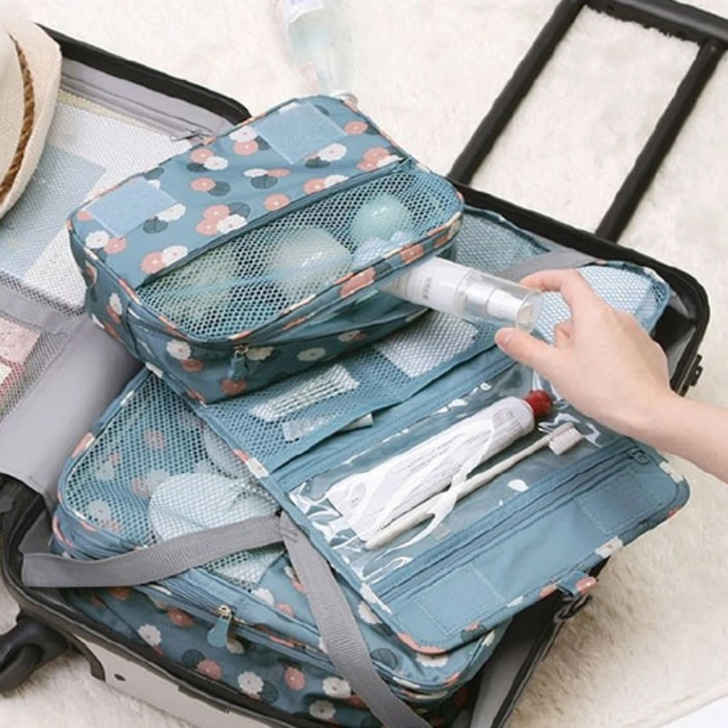 LLX400 Travel Hook Cosmetic Bag Foldable Make Up Pouch Big Capacity Waterproof Toiletries Organizer Hanging Makeup Storage Bag