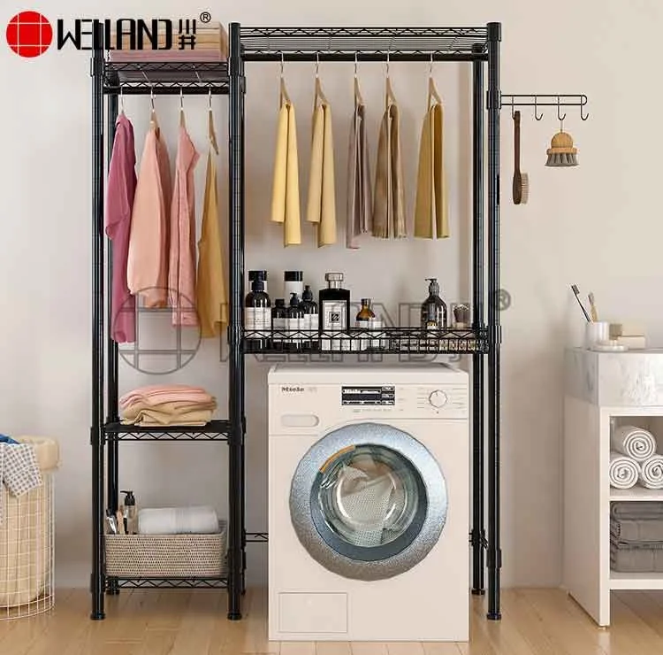 New Large-capacity Multi-layer Metal Bathroom Laundry Washing Machine Steel Rack Wire Shelving Garment Rack