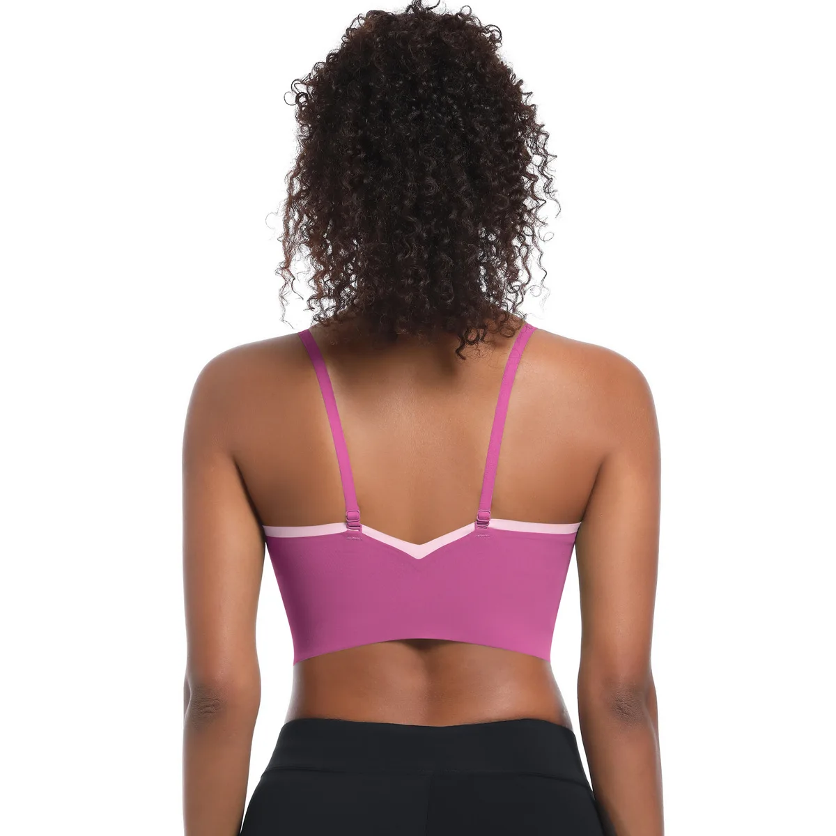 JY Open Back Sport Bra High Impact Women Nude Feeling Nude Thin Strip Contrasting Color Shock-Absorbing High-Strength Bra