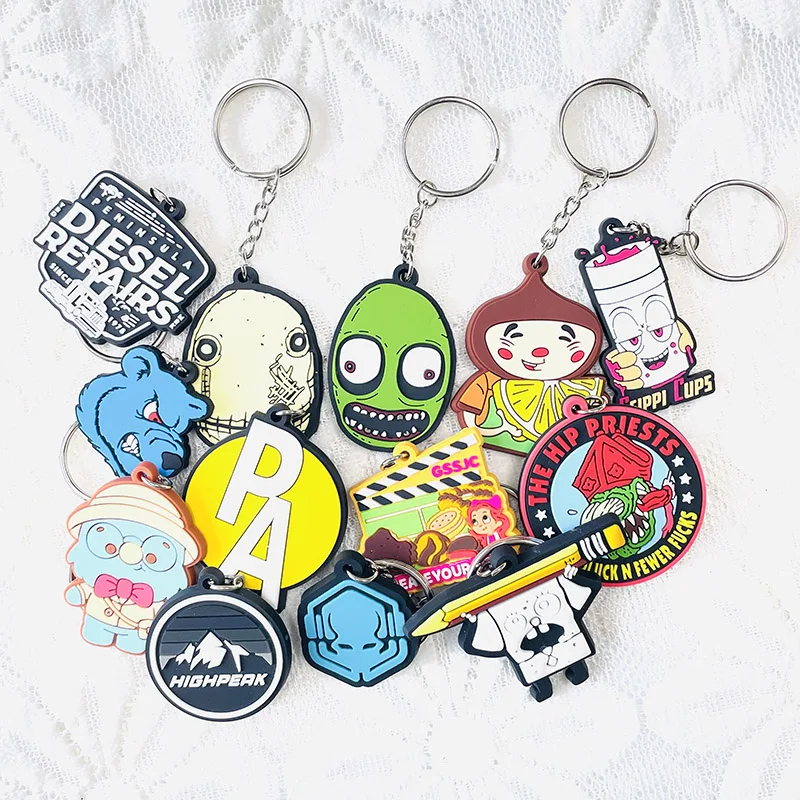 Custom Logo 2d embossed Rubber Soft Pvc 3d Print Promotional Keychains Keyring Personalized Customized PVC Key Chain