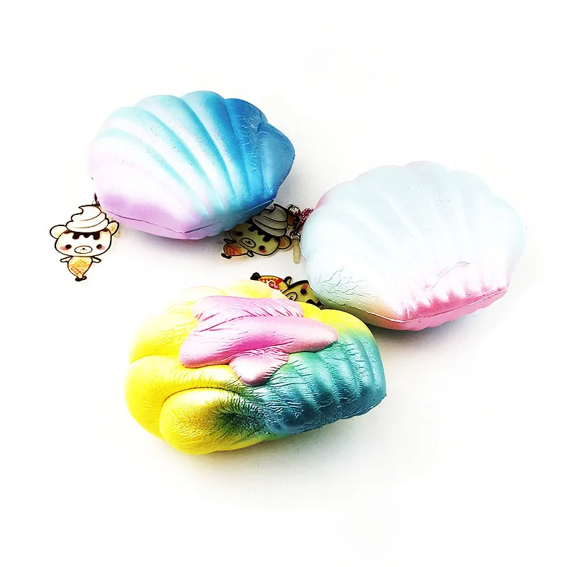 
Wholesale PU memory foam squishy shell shaped anti stress release squeeze toy ball for kids. 