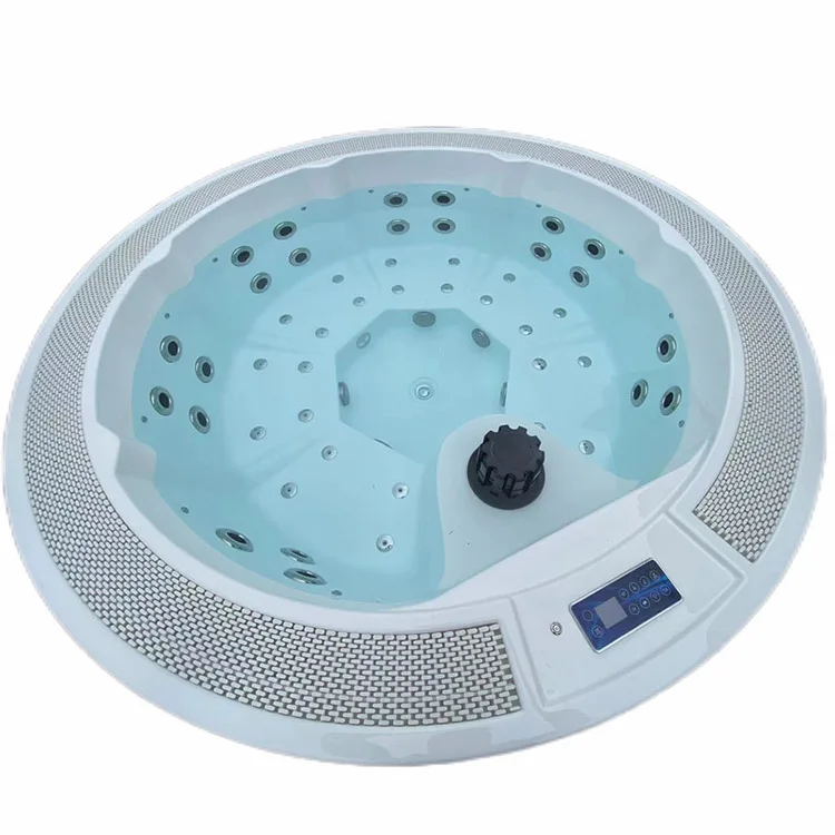 Hot Sale Modern Acrylic Freestanding Spa Tub 6 Person Outdoor Hot Tub with Air Jetted Massage Deep Soaking Bathtub Hotel Use