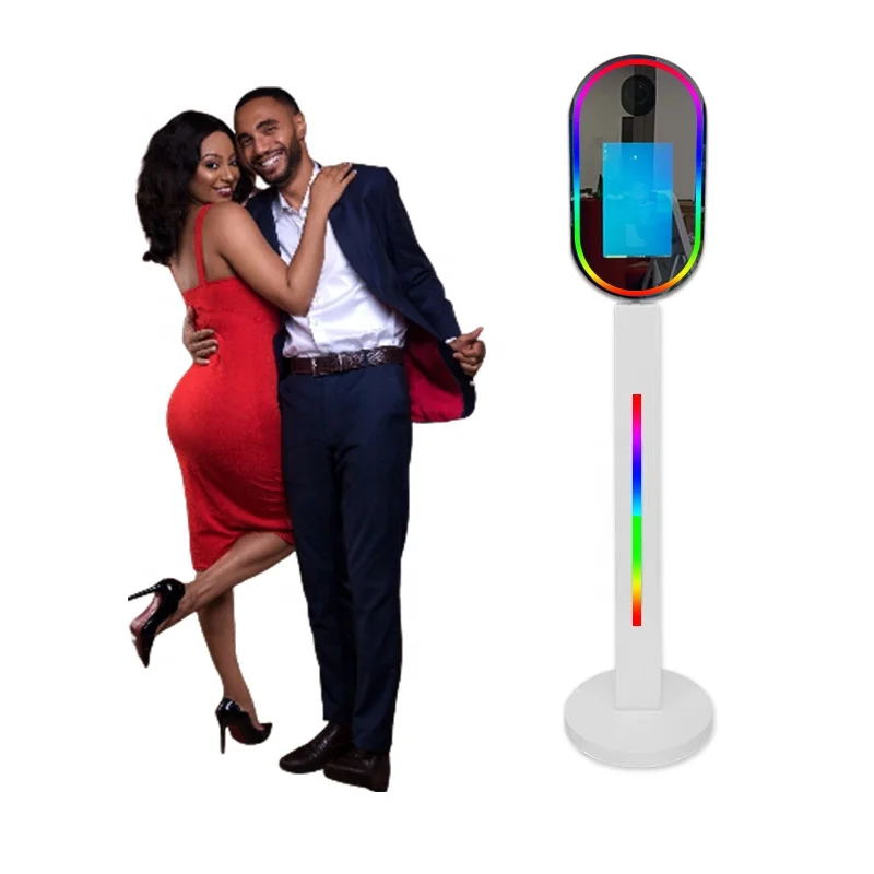 Custom 13.3Inch Touch Screen Mini Computer Mirror Touch Screen Photo Booth Selfie Portable Photo Booth Flight Case Wedding Party