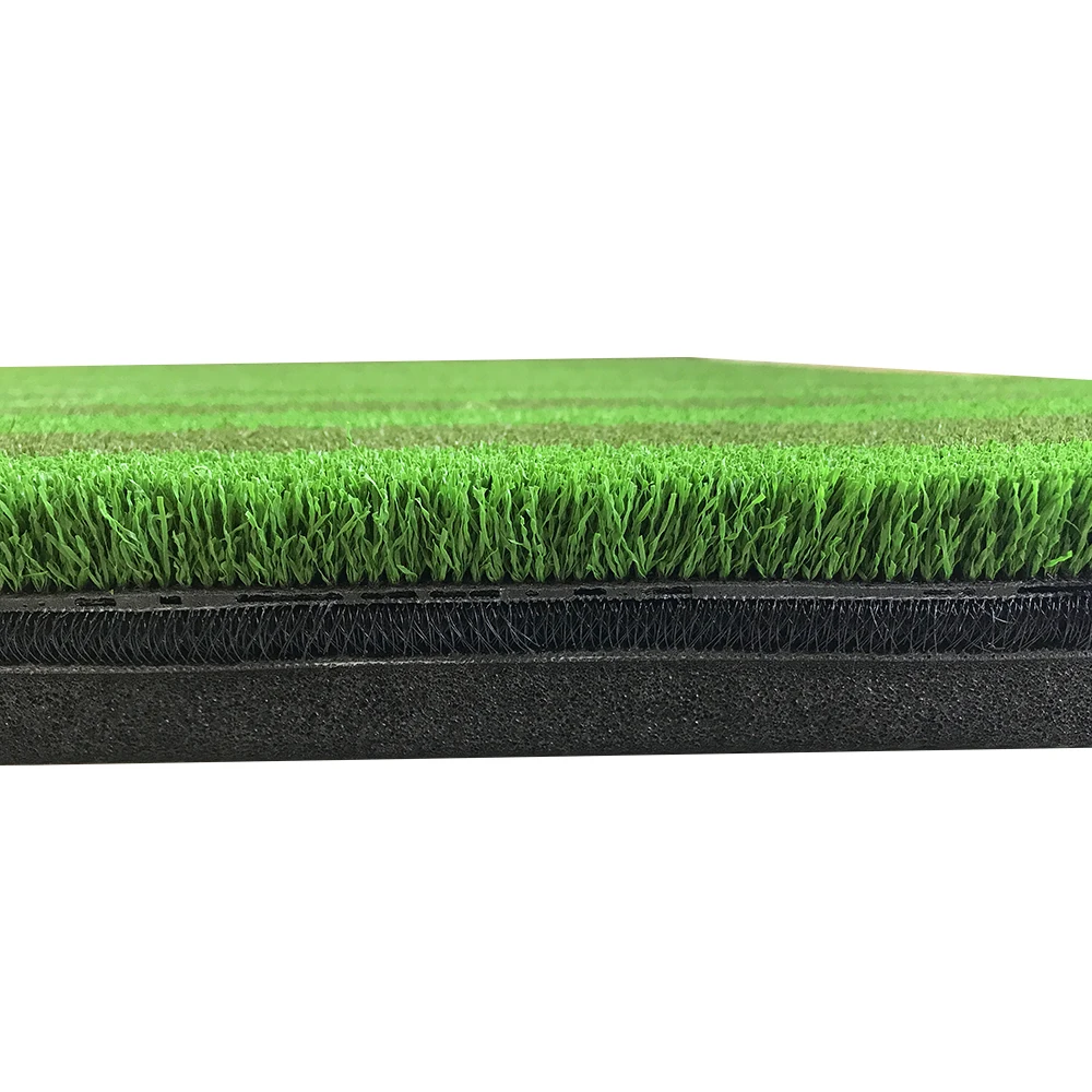 Nylon turf winter golf mat, golf simulator mat, 15mm rubber backing 3D driving range golf mat