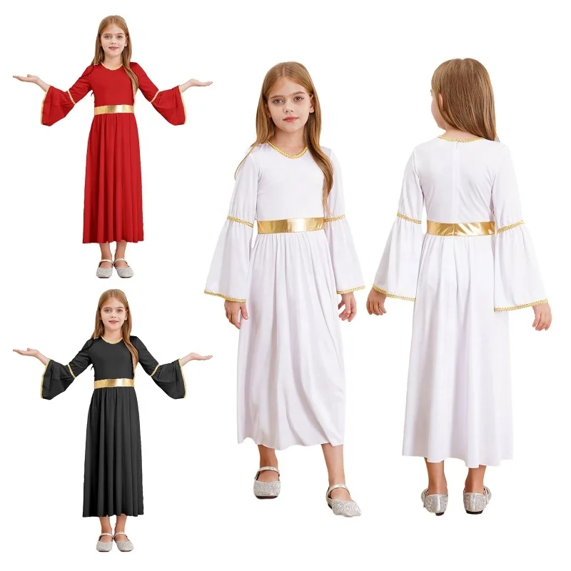 6-16 Custom Wholesale Kids Dancewear Girls Angel Cosplay Costume Cosplay Party Stage Performance Wear