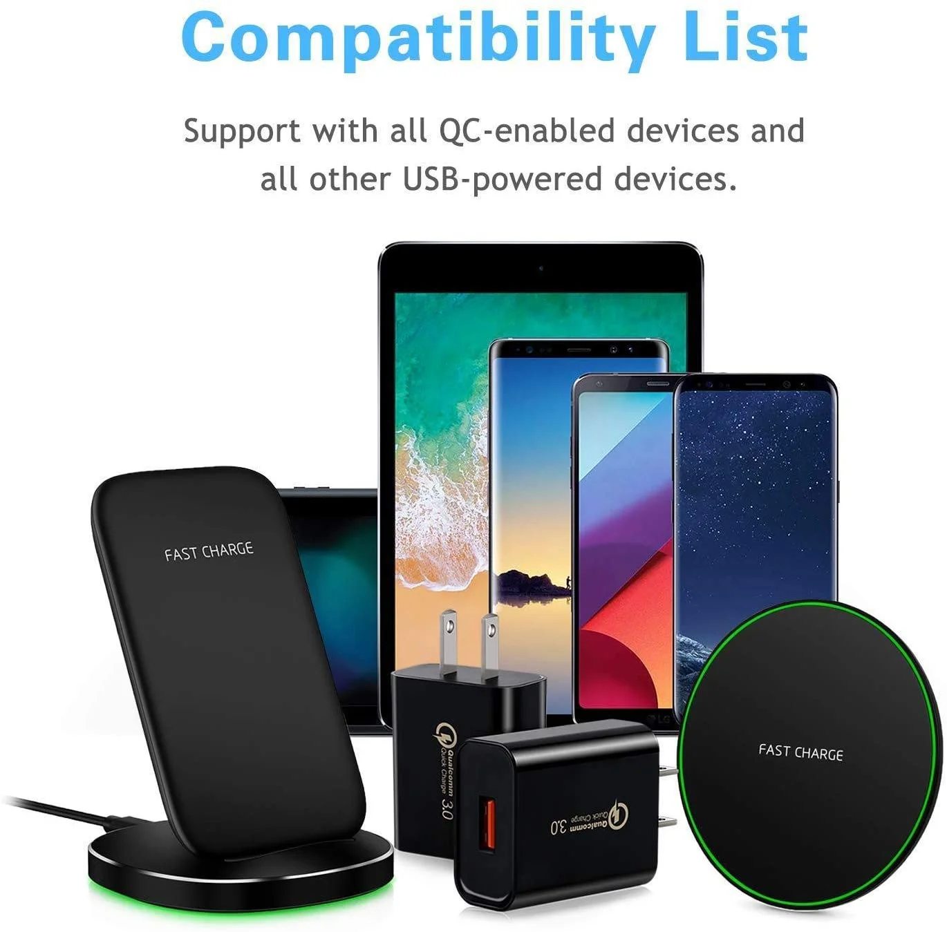 
US Plug QC 3.0 AC Fast Charge One Port QC3.0 USB Travel Wall Charger Adaptor 