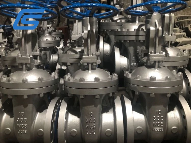 API600 CL300 wcb gate valve 316SS cast iron metal seat gate valve fully open ASME B16.5 worm gear operated gate valve
