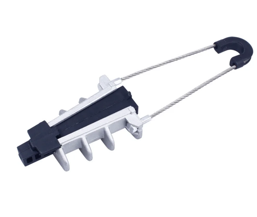 FTTH 8-Figured Wedge Anchoring Clamp Tension Clamp Dead End for Fiber Optic Drop Cable Guy Grip Power Line Accessories