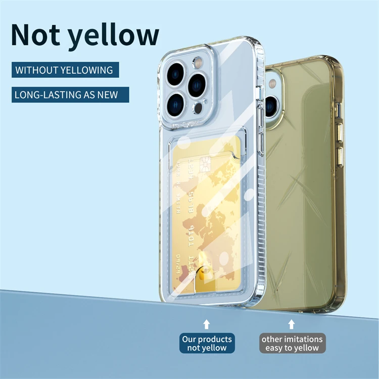 New Design Clear Phone Case with Credit Card Slot Wallet For iPhone 15 Plus 14 13 12 Pro Max Airbag Shockproof