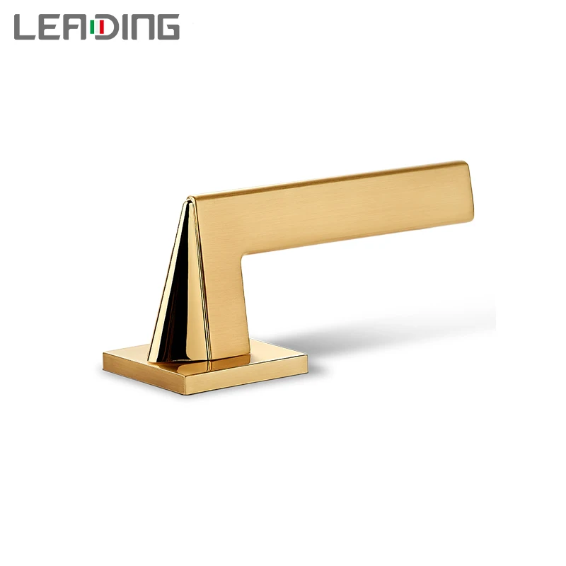 Solid Split Door Handle Zinc Alloy Gold Door Hardware Door Pull Handle For Hotel Room Manufacturer