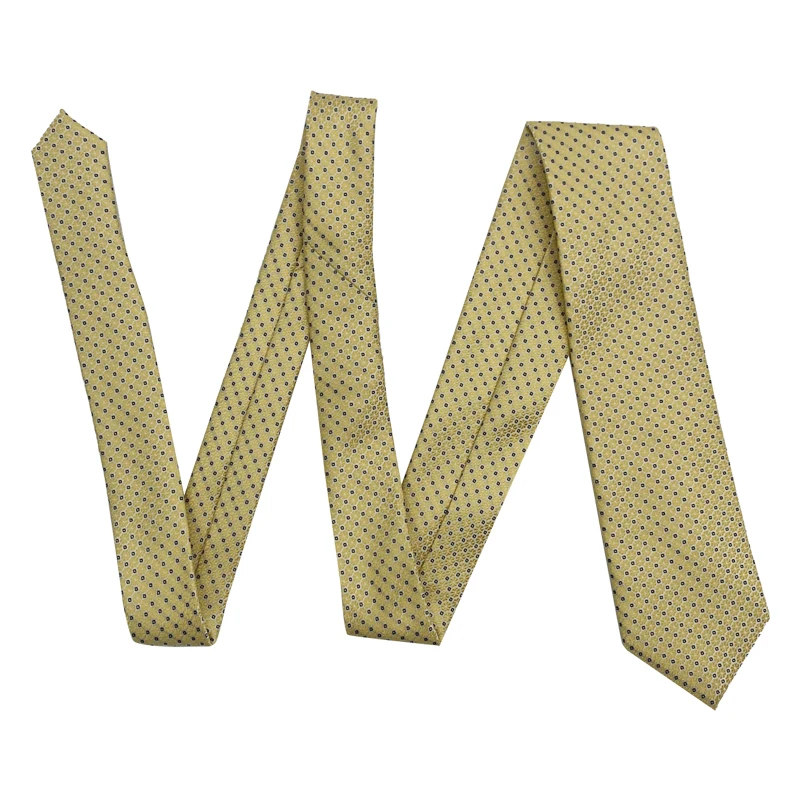 Direct Manufacturer Wholesale Polyester Wide Yellow Geometric Mens Ties Custom Slim Unique Skinny Woven Jacquard Office Ties