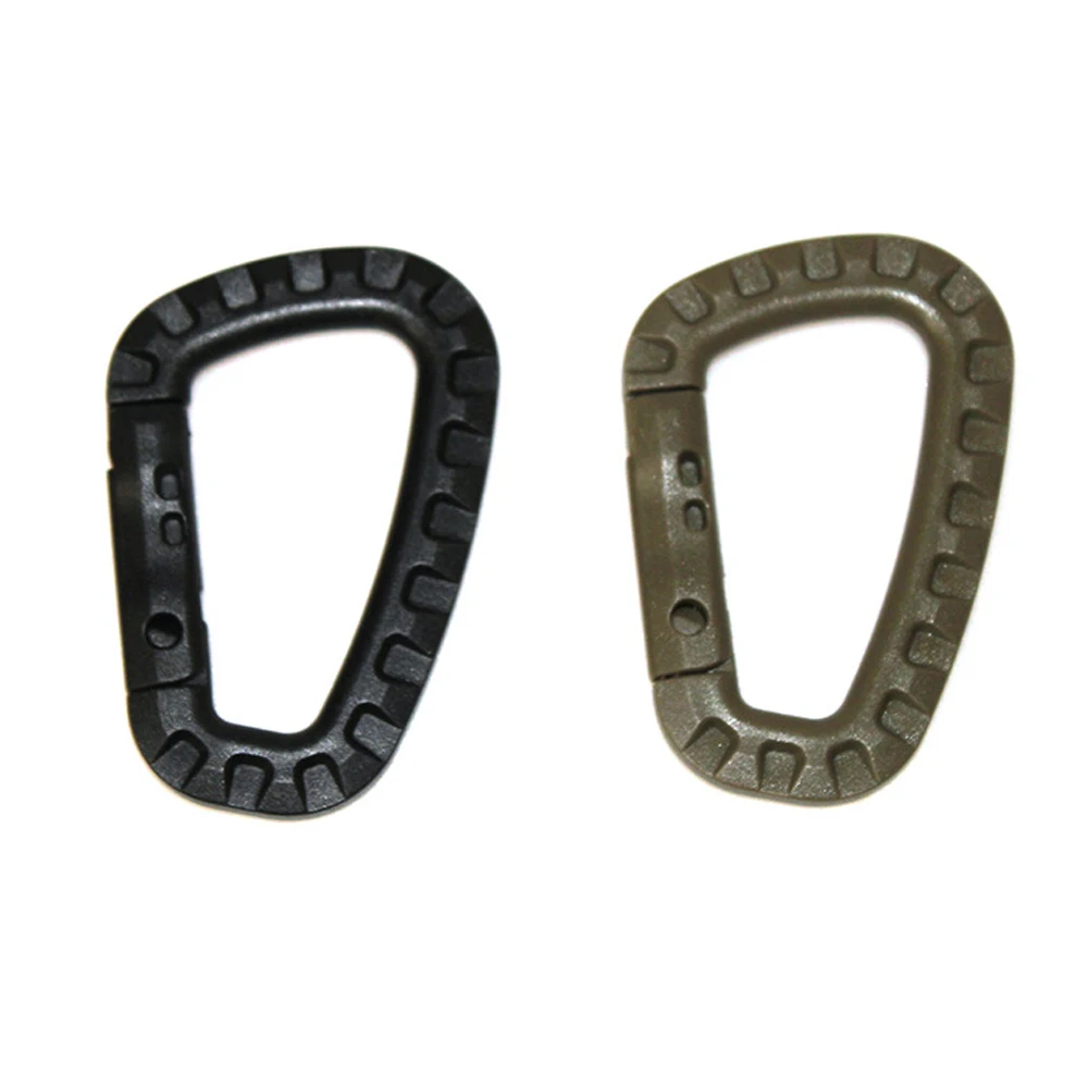 D Shape Mountaineering Buckle Snap Clip Plastic Steel Climbing Carabiner Hanging Keychain Hook Fit Outdoor