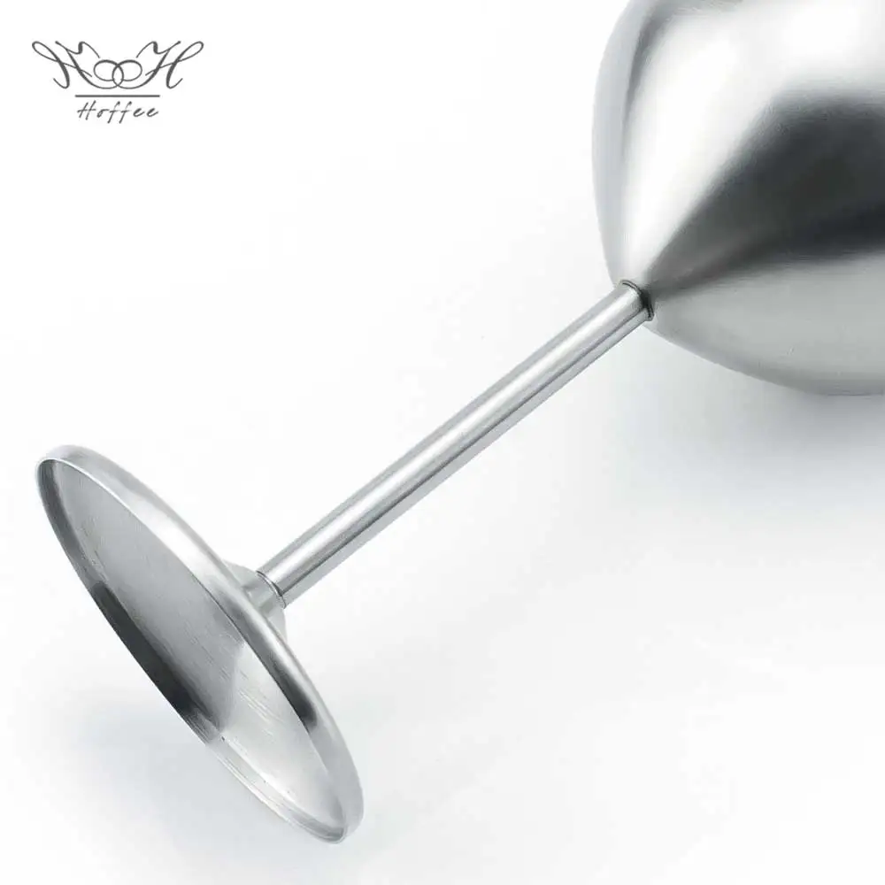 Custom Logos Stemmed 17oz Red Wine Cup Bar Drink Champagne Metal Unbreakable Portable Stainless Steel Wine Glasses Goblet Mugs