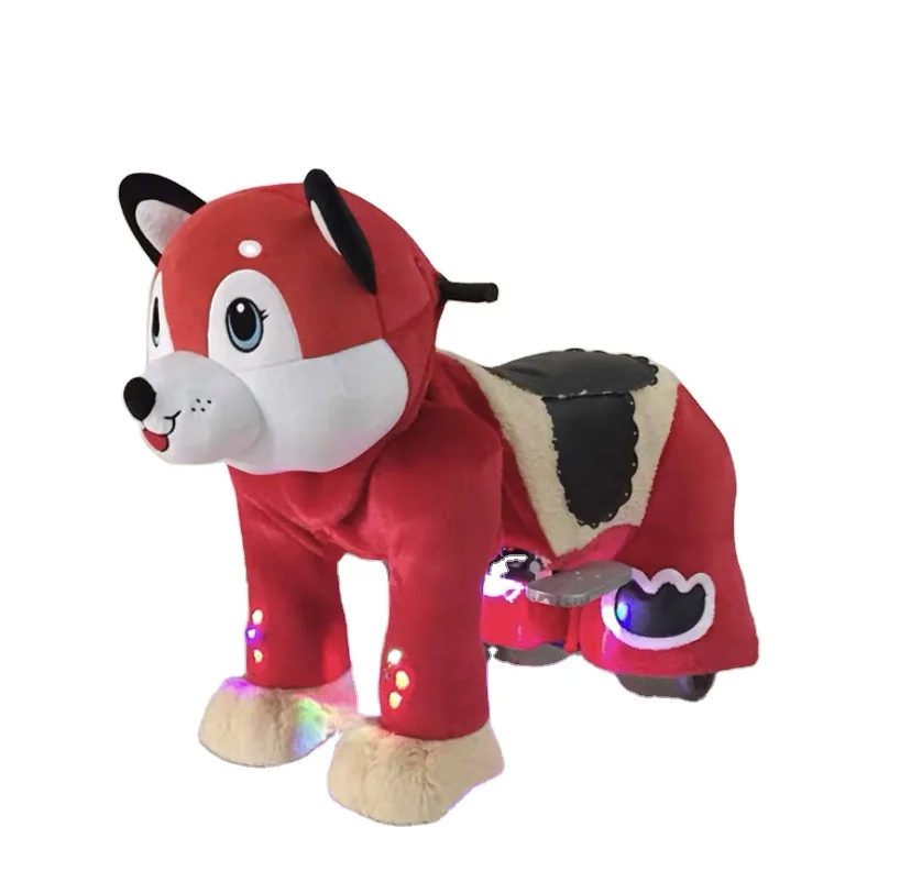 Small 72cm Plush Action Giddy Up Ride On Toy Rocking Walking Mechanical Horse Animals On Wheels Simulator For Sale Kids