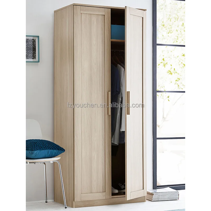 Oak wood modern 2 drawer console table