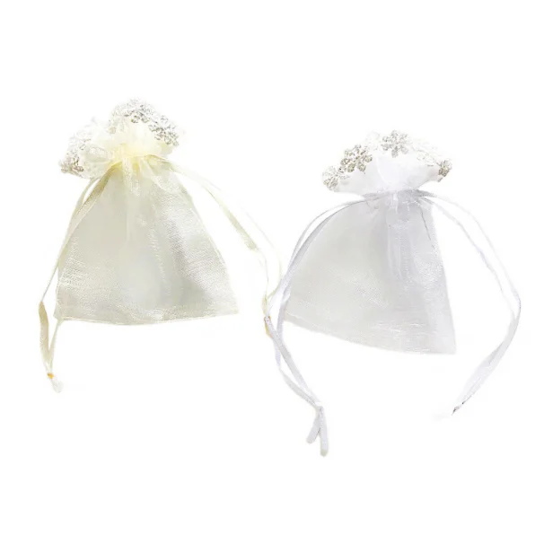 Lace wedding candy jewelry cosmetics gift organza drawstring bag