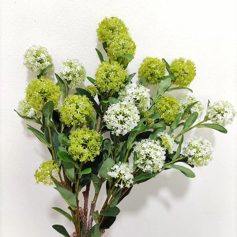 4 Heads Plastic Snow Ball Artificial Flowers Small Hydrangea Decorative Flowers